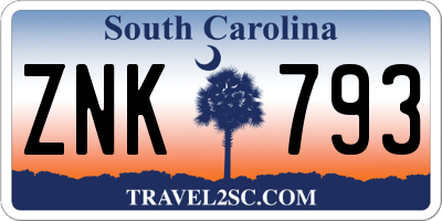 SC license plate ZNK793