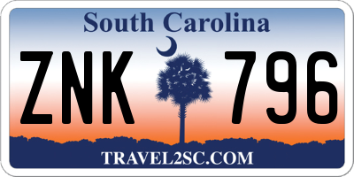 SC license plate ZNK796
