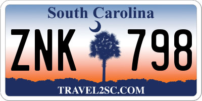 SC license plate ZNK798
