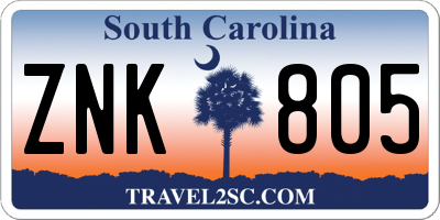 SC license plate ZNK805