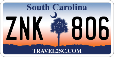 SC license plate ZNK806