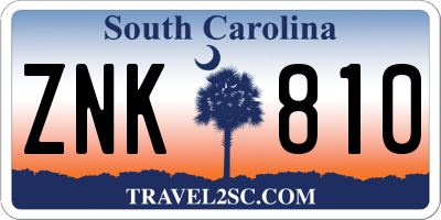 SC license plate ZNK810