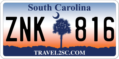 SC license plate ZNK816