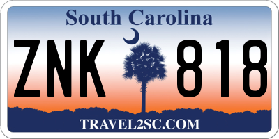 SC license plate ZNK818