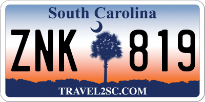 SC license plate ZNK819