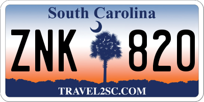 SC license plate ZNK820