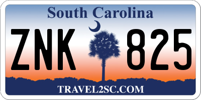 SC license plate ZNK825