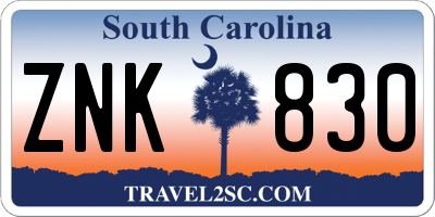 SC license plate ZNK830