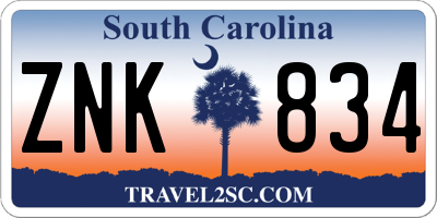 SC license plate ZNK834