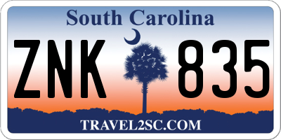 SC license plate ZNK835