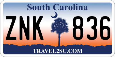 SC license plate ZNK836