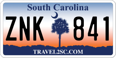 SC license plate ZNK841