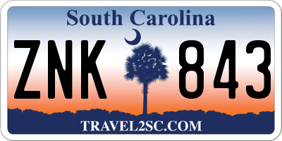 SC license plate ZNK843
