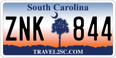 SC license plate ZNK844