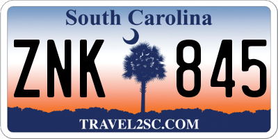 SC license plate ZNK845