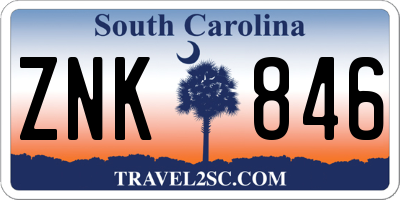 SC license plate ZNK846