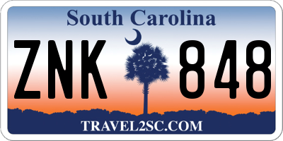 SC license plate ZNK848