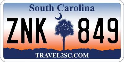 SC license plate ZNK849