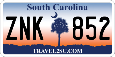 SC license plate ZNK852