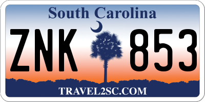 SC license plate ZNK853