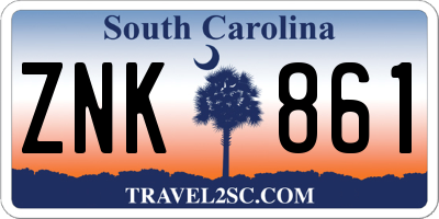 SC license plate ZNK861