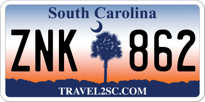 SC license plate ZNK862