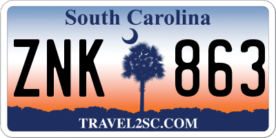 SC license plate ZNK863