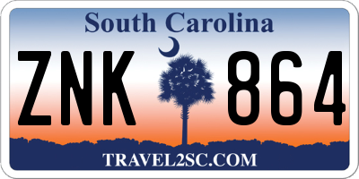 SC license plate ZNK864