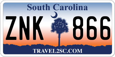 SC license plate ZNK866
