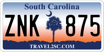 SC license plate ZNK875