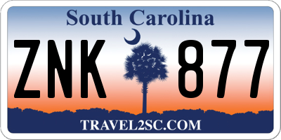 SC license plate ZNK877