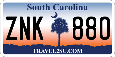 SC license plate ZNK880