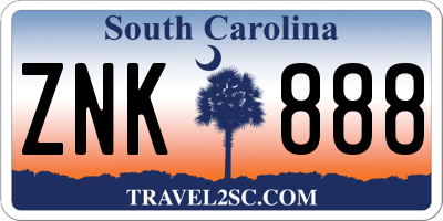 SC license plate ZNK888