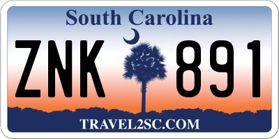 SC license plate ZNK891