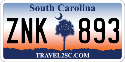 SC license plate ZNK893
