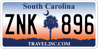 SC license plate ZNK896