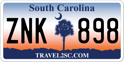 SC license plate ZNK898