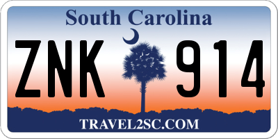 SC license plate ZNK914