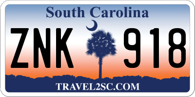 SC license plate ZNK918