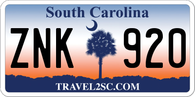 SC license plate ZNK920