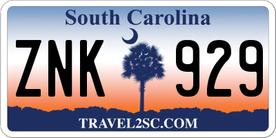 SC license plate ZNK929