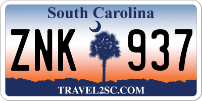 SC license plate ZNK937