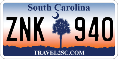 SC license plate ZNK940