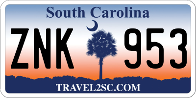 SC license plate ZNK953
