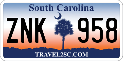 SC license plate ZNK958