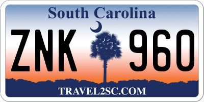 SC license plate ZNK960