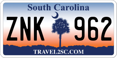 SC license plate ZNK962