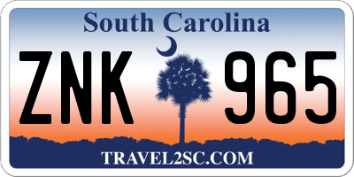 SC license plate ZNK965