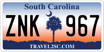 SC license plate ZNK967