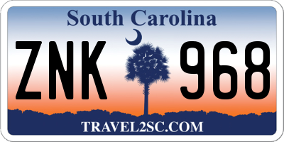 SC license plate ZNK968